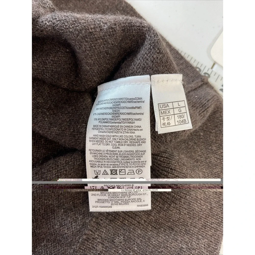 Brooks Brothers 3 Ply Scottish Cashmere Cardigan Sweater Brown Grandpa Academia